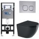 Комплект унитаза с инсталляцией WeltWasser Amberg 506 +Merzbach 041 XL MT-BL +Amberg RD-CR 10000010949 черный матовый