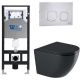 Комплект унитаза с инсталляцией WeltWasser Amberg 506 +Merzbach 041 XL MT-BL +Amberg RD-MT CR 10000010950 черный матовый