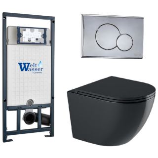 Комплект унитаза с инсталляцией WeltWasser Marberg 507 +Merzbach 041 XL MT-BL +MAR 507 RD 10000010960 черный матовый
