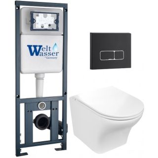 Комплект унитаза с инсталляцией WeltWasser Marberg 410 +Odenbach 004 GL-WT +MAR 410 SE MT-BL 10000010969 белый глянцевый