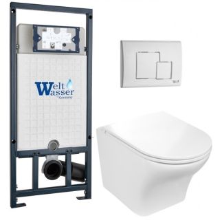 Комплект унитаза с инсталляцией WeltWasser Marberg 507 +Odenbach 004 GL-WT +MAR 507 SE GL-WT 10000010972 белый глянцевый