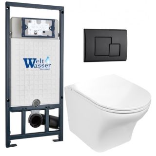 Комплект унитаза с инсталляцией WeltWasser Marberg 507 +Odenbach 004 GL-WT +MAR 507 SE MT-BL 10000010973 белый глянцевый