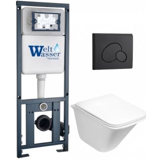 Комплект унитаза с инсталляцией WeltWasser Marberg 410 +Rotbach 004 GL-WT +MAR 410 RD MT-BL 10000010975 белый глянцевый