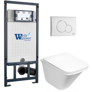Комплект унитаза с инсталляцией WeltWasser Marberg 507 +Rotbach 004 GL-WT +MAR 507 RD GL-WT 10000010978 белый глянцевый