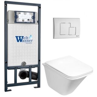 Комплект унитаза с инсталляцией WeltWasser Marberg 507 +Rotbach 004 GL-WT +MAR 507 SE GL-WT 10000010980 белый глянцевый