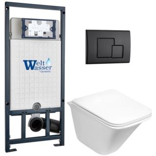 Комплект унитаза с инсталляцией WeltWasser Marberg 507 +Rotbach 004 GL-WT +MAR 507 SE MT-BL 10000010981 белый глянцевый