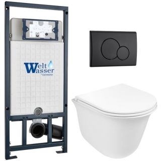 Комплект унитаза с инсталляцией WeltWasser Marberg 507 + Telbach 004 GL-WT + MAR 507 RD MT-BL 10000011131 белый глянцевый