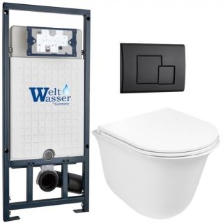 Комплект унитаза с инсталляцией WeltWasser Marberg 507 + Telbach 004 GL-WT + MAR 507 SE MT-BL 10000011133 белый глянцевый