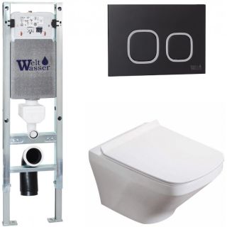 Комплект унитаза с инсталляцией WeltWasser Amberg 350 ST +Hofbach 041 GL-WT +Amberg RD-BL 10000011155 белый глянцевый