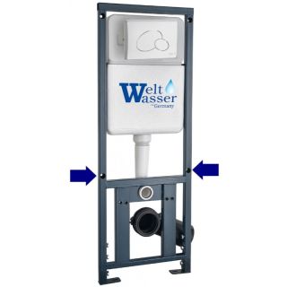 Инсталляция WeltWasser для унитаза WW MARBERG 410 + RD WT 10000011209 Круглая белая кнопка.