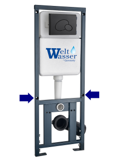 Инсталляция WeltWasser для унитаза WW MARBERG 410 + RD BL 10000011210 Круглая черная кнопка.