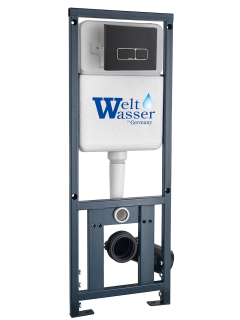 Инсталляция WeltWasser для унитаза WW MARBERG 410 + SE BL 10000011212 Квадратная черная кнопка.