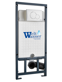 Инсталляция WeltWasser для унитаза WW MARBERG 507 + RD WT 10000011213 Круглая белая кнопка.