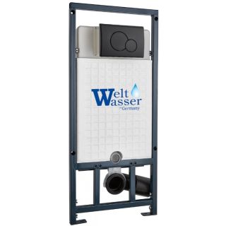 Инсталляция WeltWasser для унитаза WW MARBERG 507 + RD BL 10000011214 Круглая черная кнопка.