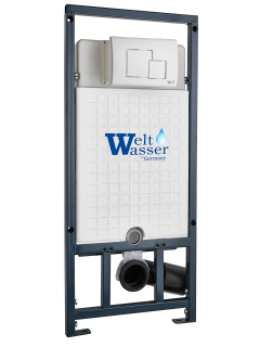 Инсталляция WeltWasser для унитаза WW MARBERG 507 + SE WT 10000011215 Квадратная белая кнопка.