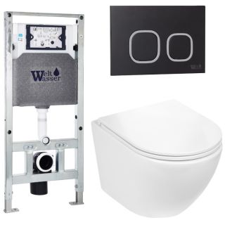 Комплект унитаза с инсталляцией WeltWasser Amberg 506 ST +Merzbach 043 GL-WT +Amberg RD-BL 10000011297 белый глянцевый