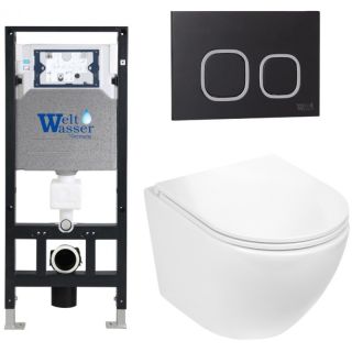Комплект унитаза с инсталляцией WeltWasser Amberg 506 +Merzbach 043 GL-WT +Amberg RD-BL 10000011302 белый глянцевый