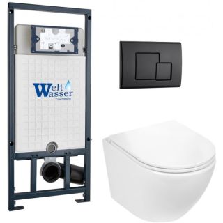 Комплект унитаза с инсталляцией WeltWasser Marberg 507 +Merzbach 043 GL-WT +MAR 507 SE MT-BL 10000011319 белый глянцевый