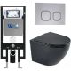 Комплект унитаза с инсталляцией WeltWasser Amberg 497 +Merzbach 043 MT-BL +Amberg RD-CR 10000011331 черный матовый
