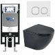 Комплект унитаза с инсталляцией WeltWasser Amberg 497 +Merzbach 043 MT-BL +Amberg RD-WT 10000011333 черный матовый