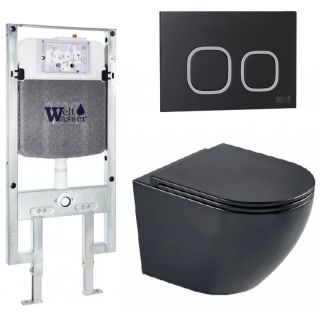 Комплект унитаза с инсталляцией WeltWasser Amberg 497 ST +Merzbach 043 MT-BL +Amberg RD-BL 10000011335 черный матовый