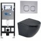 Комплект унитаза с инсталляцией WeltWasser Amberg 506 +Merzbach 043 MT-BL +Amberg RD-CR 10000011341 черный матовый