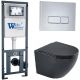 Комплект унитаза с инсталляцией WeltWasser Marberg 410 +Merzbach 043 MT-BL +MAR 410 SE-CR 10000011353 черный матовый