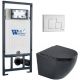 Комплект унитаза с инсталляцией WeltWasser Marberg 507 +Merzbach 043 MT-BL +MAR 507 SE GL-WT 10000011361 черный матовый
