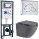 Комплект унитаза с инсталляцией WeltWasser Marberg 410 +Merzbach 043 MT-GR +MAR 410 RD-CR 10000011390 серый матовый