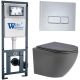 Комплект унитаза с инсталляцией WeltWasser Marberg 410 +Merzbach 043 MT-GR +MAR 410 SE-CR 10000011393 серый матовый