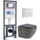 Комплект унитаза с инсталляцией WeltWasser Marberg 410 +Merzbach 043 MT-GR +MAR 410 SE GL-WT 10000011394 серый матовый