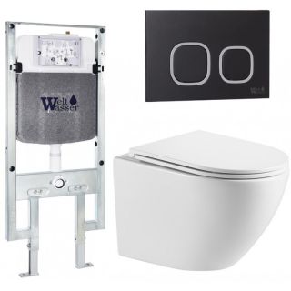 Комплект унитаза с инсталляцией WeltWasser Amberg 497 ST +Merzbach 043 MT-WT +Amberg RD-BL 10000011415 белый матовый