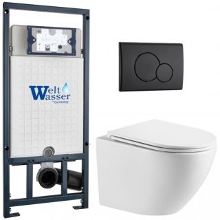 Комплект унитаза с инсталляцией WeltWasser Marberg 507 +Merzbach 043 MT-WT +MAR 507 RD MT-BL 10000011439 белый матовый