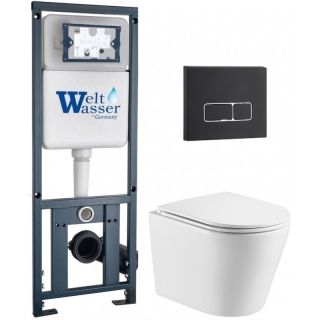 Комплект унитаза с инсталляцией WeltWasser Marberg 410 +Salzbach 043 GL-WT +MAR 410 SE MT-BL 10000011512 белый глянцевый