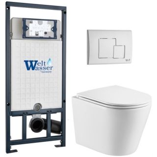 Комплект унитаза с инсталляцией WeltWasser Marberg 507 +Salzbach 043 GL-WT +MAR 507 SE GL-WT 10000011518 белый глянцевый
