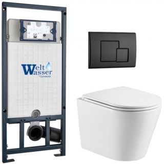 Комплект унитаза с инсталляцией WeltWasser Marberg 507 +Salzbach 043 GL-WT +MAR 507 SE MT-BL 10000011519 белый глянцевый