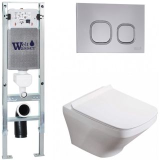 Комплект унитаза с инсталляцией WeltWasser Amberg 350 ST +Hofbach 041 GL-WT +Amberg RD-CR 10000011643 белый глянцевый
