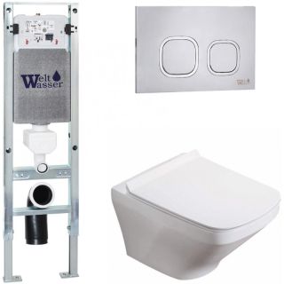 Комплект унитаза с инсталляцией WeltWasser Amberg 350 ST +Hofbach 041 GL-WT +Amberg RD-MT CR 10000011644 белый глянцевый