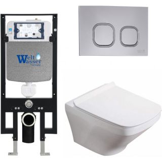Комплект унитаза с инсталляцией WeltWasser Amberg 497 +Hofbach 041 GL-WT +Amberg RD-CR 10000011648 белый глянцевый