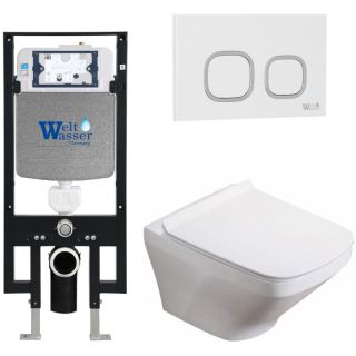 Комплект унитаза с инсталляцией WeltWasser Amberg 497 +Hofbach 041 GL-WT +Amberg RD-WT 10000011650 белый глянцевый