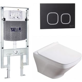 Комплект унитаза с инсталляцией WeltWasser Amberg 497 ST +Hofbach 041 GL-WT +Amberg RD-BL 10000011652 белый глянцевый