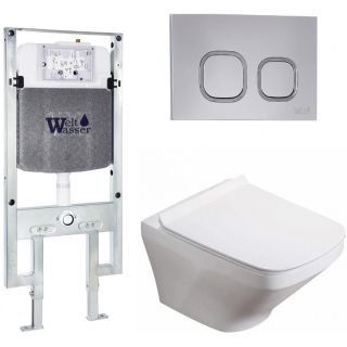 Комплект унитаза с инсталляцией WeltWasser Amberg 497 ST +Hofbach 041 GL-WT +Amberg RD-CR 10000011653 белый глянцевый