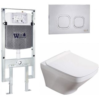 Комплект унитаза с инсталляцией WeltWasser Amberg 497 ST +Hofbach 041 GL-WT +Amberg RD-MT CR 10000011654 белый глянцевый