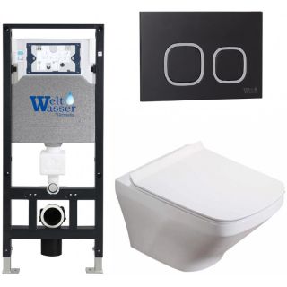 Комплект унитаза с инсталляцией WeltWasser Amberg 506 +Hofbach 041 GL-WT +Amberg RD-BL 10000011657 белый глянцевый