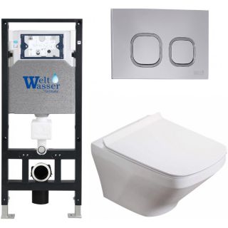 Комплект унитаза с инсталляцией WeltWasser Amberg 506 +Hofbach 041 GL-WT +Amberg RD-CR 10000011658 белый глянцевый