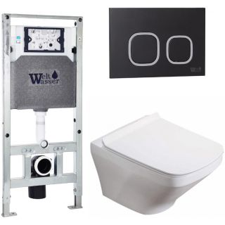 Комплект унитаза с инсталляцией WeltWasser Amberg 506 ST +Hofbach 041 GL-WT +Amberg RD-BL 10000011662 белый глянцевый