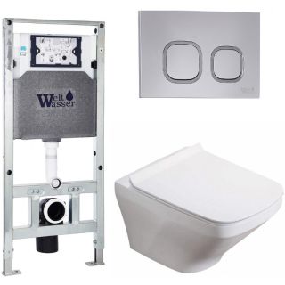 Комплект унитаза с инсталляцией WeltWasser Amberg 506 ST +Hofbach 041 GL-WT +Amberg RD-CR 10000011663 белый глянцевый