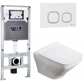 Комплект унитаза с инсталляцией WeltWasser Amberg 506 ST +Hofbach 041 GL-WT +Amberg RD-WT 10000011665 белый глянцевый