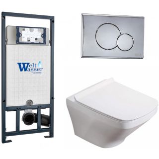 Комплект унитаза с инсталляцией WeltWasser Marberg 507 +Hofbach 041 GL-WT +MAR 507 RD 10000011682 белый глянцевый