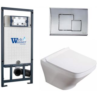 Комплект унитаза с инсталляцией WeltWasser Marberg 507 +Hofbach 041 GL-WT +MAR 507 SE 10000011685 белый глянцевый